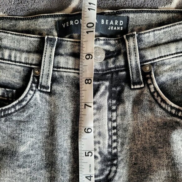 Veronica Beard Brooke Mid Rise Skinny Jeans Size 28 Black Acid Wash Stretchy Euc - Picture 7 of 10